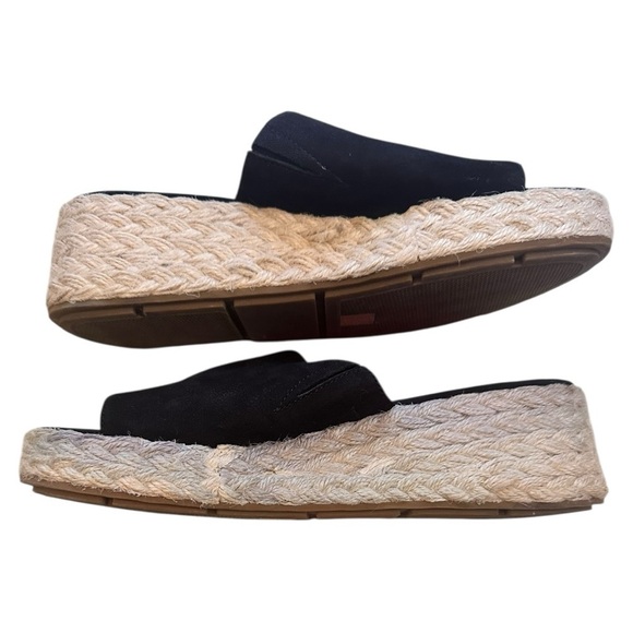 Eileen Fisher Womens Leather Toe Ring Slide On Wedge Sandals Black Size 7 - Picture 6 of 8